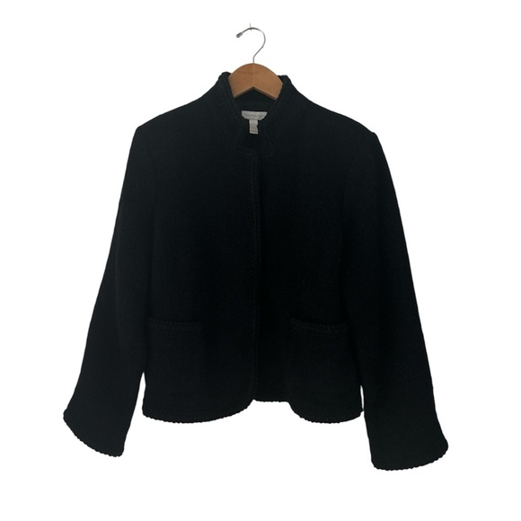 Charter Club Black Tweed Blazer Jacket sz 16 - Picture 1 of 13